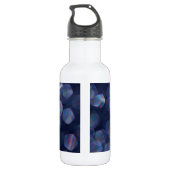 Blue Sparkle Bokeh Lights Edelstahlflasche (Rückseite)