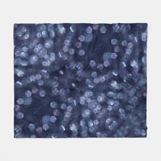 Blue Sparkle Bokeh Lights Fleecedecke (Vorderseite (Horizontal))