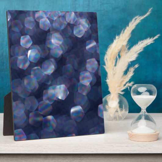 Blue Sparkle Bokeh Lights Fotoplatte (Seite)