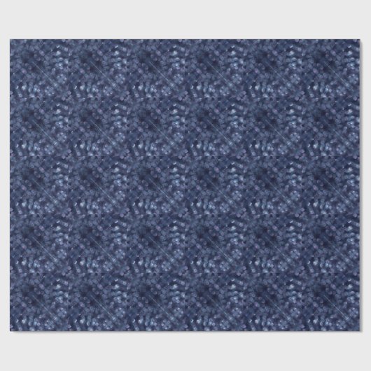 Blue Sparkle Bokeh Lights Geschenkpapier (Flach)
