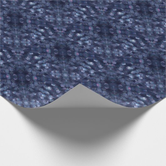 Blue Sparkle Bokeh Lights Geschenkpapier (Ecke)