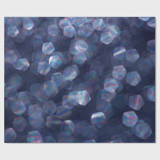 Blue Sparkle Bokeh Lights Geschenkpapier (Flach)