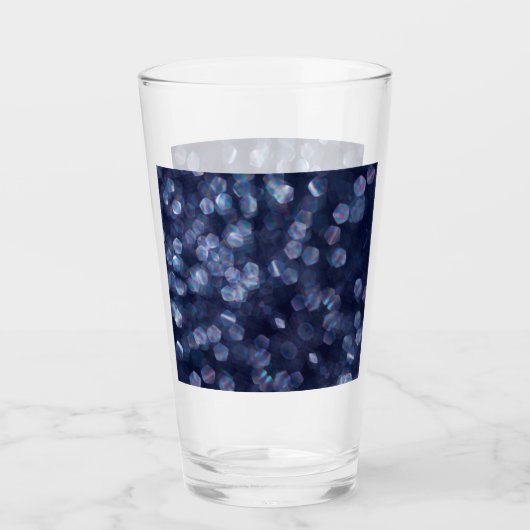 Blue Sparkle Bokeh Lights Glas (Vorderseite)