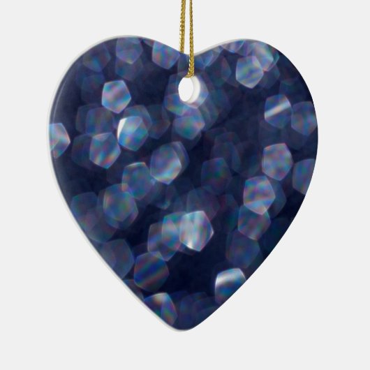 Blue Sparkle Bokeh Lights Keramik Ornament (Rechts)