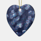Blue Sparkle Bokeh Lights Keramik Ornament (Links)