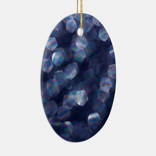 Blue Sparkle Bokeh Lights Keramikornament (Rechts)