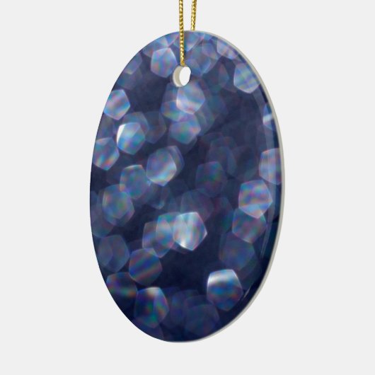 Blue Sparkle Bokeh Lights Keramikornament (Links)