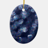 Blue Sparkle Bokeh Lights Keramikornament (Vorne)