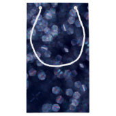 Blue Sparkle Bokeh Lights Kleine Geschenktüte (Rückseite)