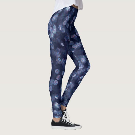 Blue Sparkle Bokeh Lights Leggings (Rechts)