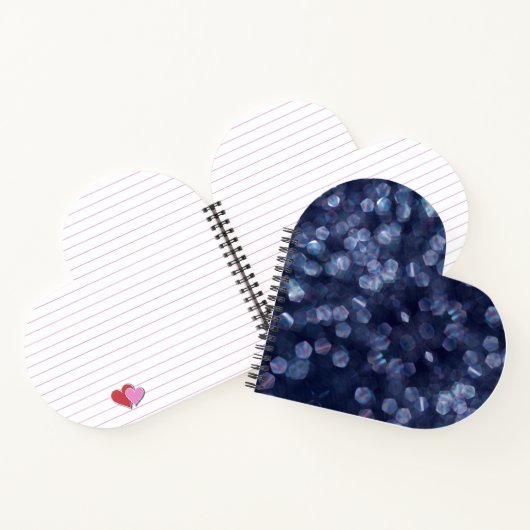 Blue Sparkle Bokeh Lights Notizblock (Innenseite)
