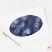 Blue Sparkle Bokeh Lights Ovaler Aufkleber (Umschlag)