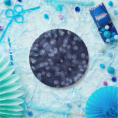 Blue Sparkle Bokeh Lights Pappteller (Party)