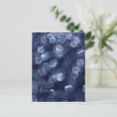 Blue Sparkle Bokeh Lights Postkarte (Stehend Vorderseite)