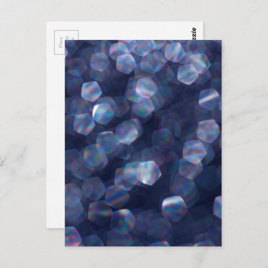 Blue Sparkle Bokeh Lights Postkarte (Vorne/Hinten)