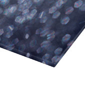 Blue Sparkle Bokeh Lights Schneidebrett (Ecke)