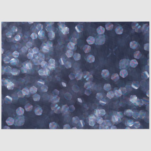 Blue Sparkle Bokeh Lights Seidenpapier (Vorderseite)