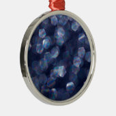 Blue Sparkle Bokeh Lights Silbernes Ornament (Rechts)