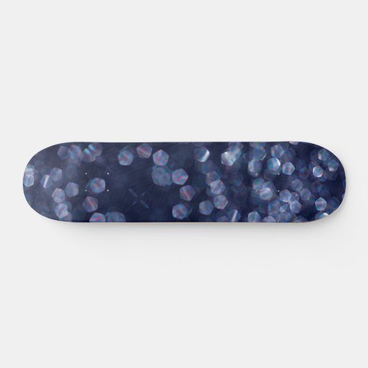 Blue Sparkle Bokeh Lights Skateboard (Horizontal)
