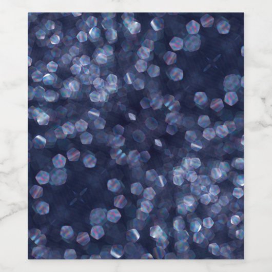 Blue Sparkle Bokeh Lights Weinetikett (Einzelnes Label)