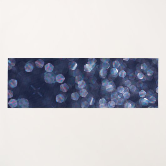 Blue Sparkle Bokeh Lights Yogamatte (Vorderseite (Horizontal))