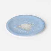 Blue Sparkle Carriage Elegantes Aschenputtel Party Pappteller (Schrägansicht)