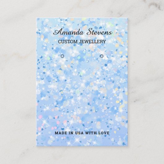 Blue Sparkle Chic Earring Display   Visitenkarte (Vorderseite)