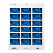 Blue Sparkle Christmas Tree Address Label Adressaufkleber (Vorne)