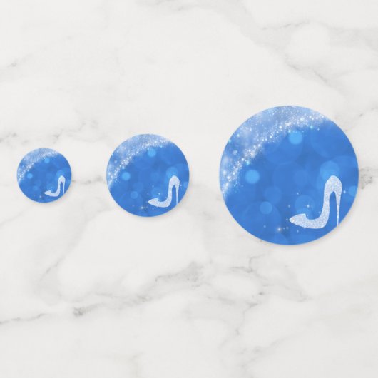 Blue Sparkle Cinderella Slipper Heel Fairy Tale Konfetti (Vorderseiten)