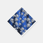 Blue Sparkle Diamond Hearts Napkins Serviette (Ecke)