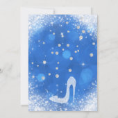 Blue Sparkle Diamond Wedding Dress Brautparty Einladung (Rückseite)