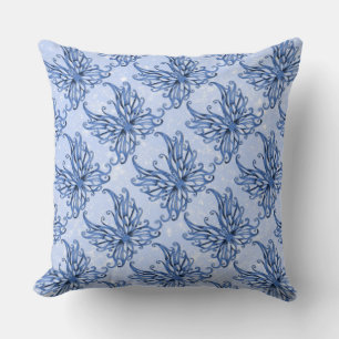 Blue Sparkle Fairy Wings Throw Kissen