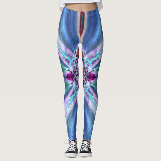Blue Sparkle Fire Leggings (Vorderseite)