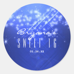 Blue Sparkle Glam Club PARTY Stickers