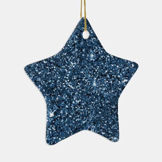 Blue Sparkle Glitzer Keramik Ornament (Rechts)