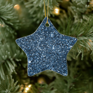 Blue Sparkle Glitzer Keramik Ornament