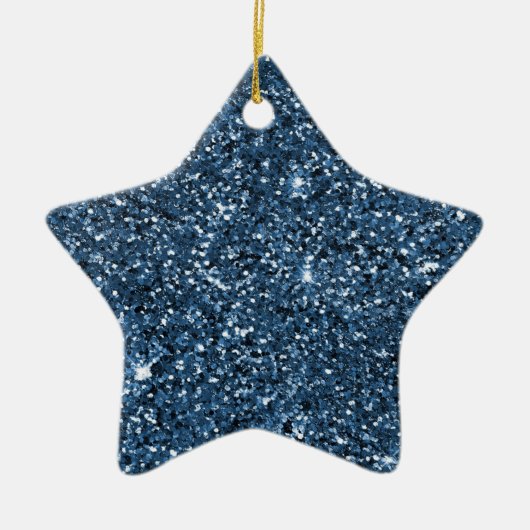 Blue Sparkle Glitzer Keramik Ornament (Vorne)