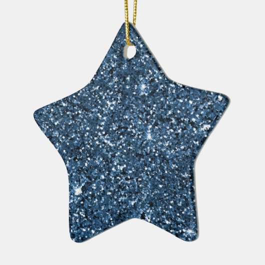 Blue Sparkle Glitzer Keramik Ornament (Links)
