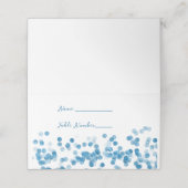 Blue Sparkle Glitzer Platzkarte (Außenseite Aufgefaltet)