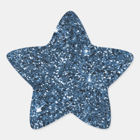 Blue Sparkle Glitzer Stern-Aufkleber (Vorderseite)