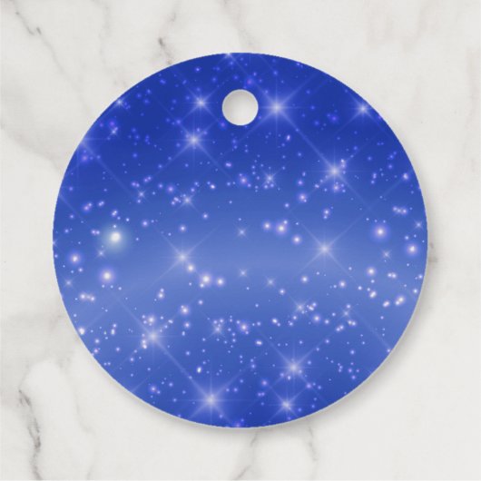 Blue Sparkle Graduate Chic Graduate Party Geschenkanhänger (Rückseite)