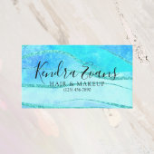 Blue Sparkle Holographic Style Glam Business Card Visitenkarte