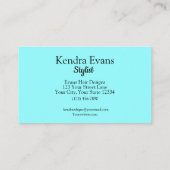 Blue Sparkle Holographic Style Glam Business Card Visitenkarte (Rückseite)
