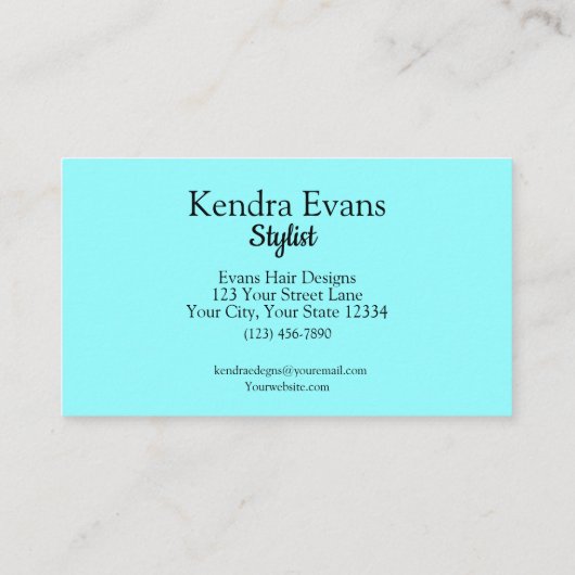 Blue Sparkle Holographic Style Glam Business Card Visitenkarte (Rückseite)