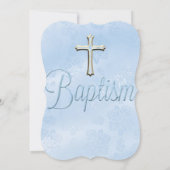 Blue Sparkle Jewel Baptisse Christening Einladung (Rückseite)