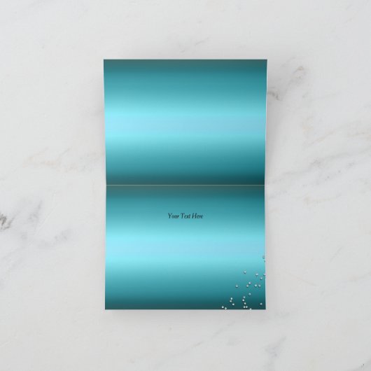 Blue Sparkle Masquerade Danke Karte (Innenseite)