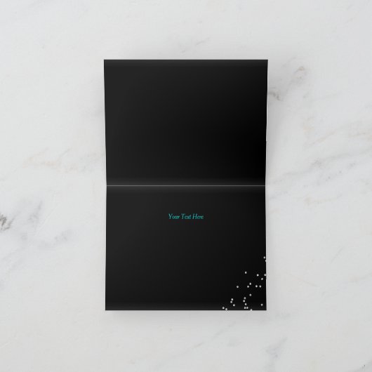 Blue Sparkle Masquerade Danke Karte (Innenseite)