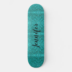 Blue Sparkle Personalisiert Girls Skateboard