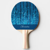 Blue Sparkle Personalisiert Ping Pong Paddle Tischtennis Schläger (Rückseite)