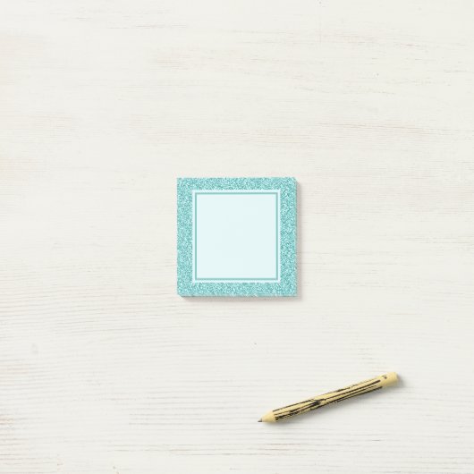 Blue Sparkle Post It Notes Post-it Klebezettel (Auf Schreibtisch)